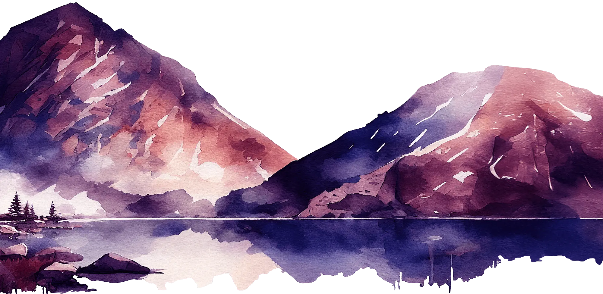 watercolour mountains