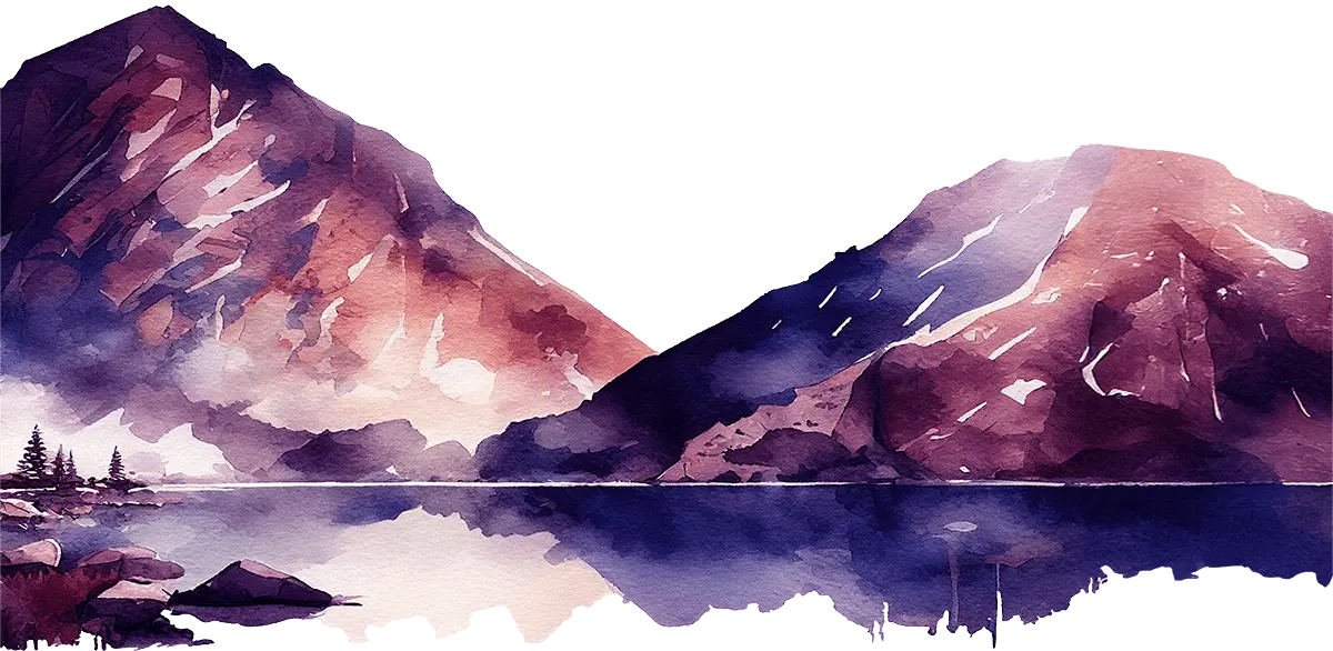 watercolour mountains